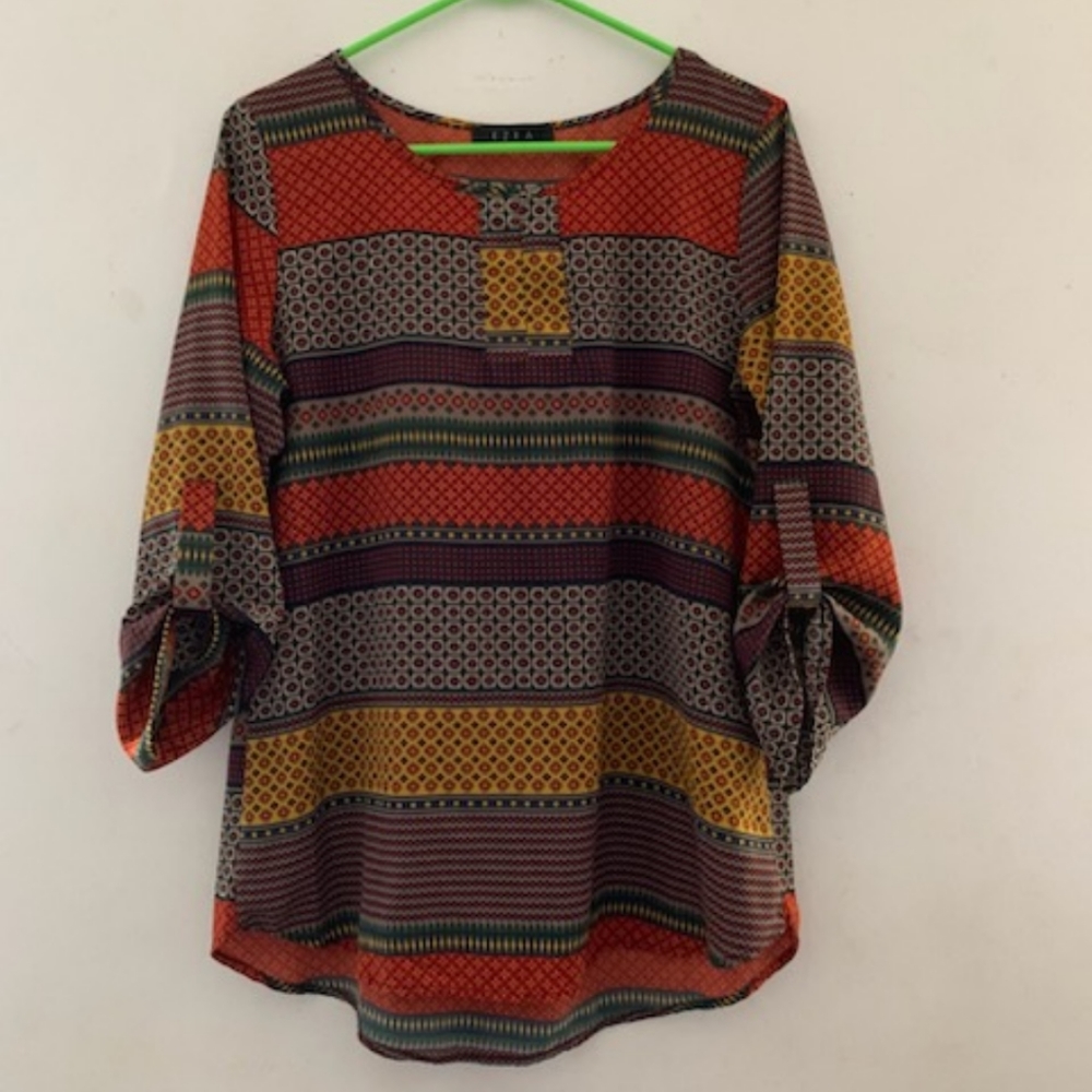 Ezra sz M Mixed Media Blouse